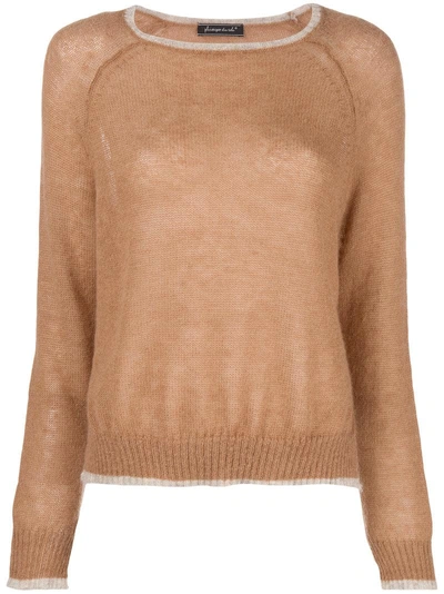 Shop Phisique Du Role Contrast Trim Sweater - Brown