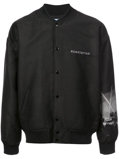 Shop Adaptation Back Print Bomber Jacket In Black