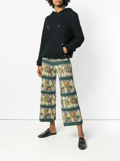 Shop Phisique Du Role Floral Stripe Trousers - Grey