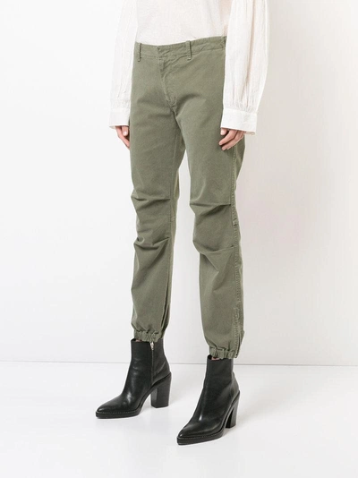 Shop Nili Lotan Cropped Slim-fit Trousers - Green