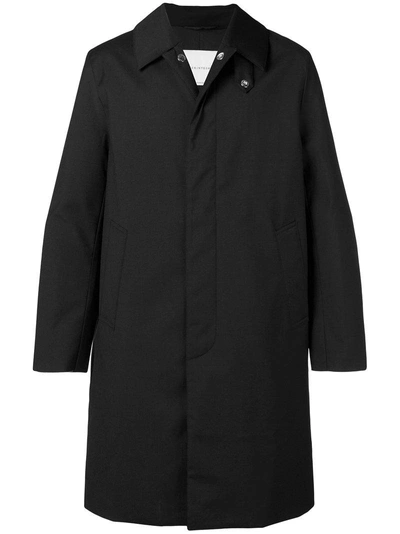 Shop Mackintosh Single-breasted Padded Raincoat - Black