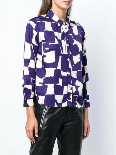 Shop Bellerose Geometric Print Shirt - Purple In Pink & Purple