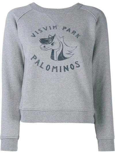 Shop Visvim College Print Sweatshirt - Grey