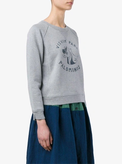 Shop Visvim College Print Sweatshirt - Grey