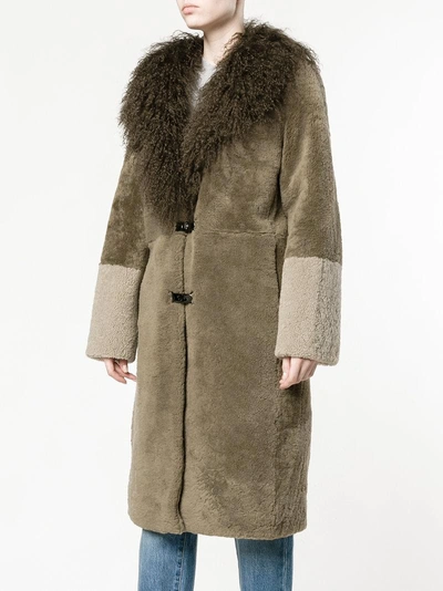 Shop Saks Potts Shearling Collared Coat