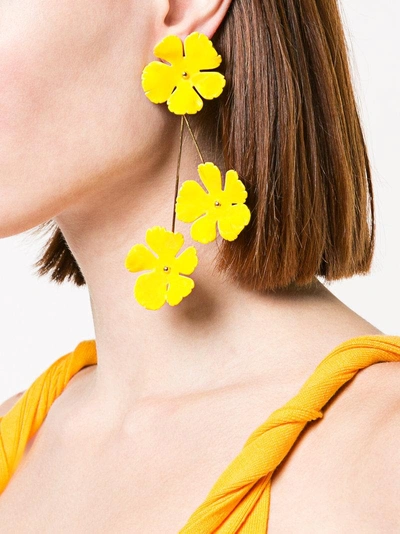 Shop Jennifer Behr Floral Design Long Earrings - Yellow