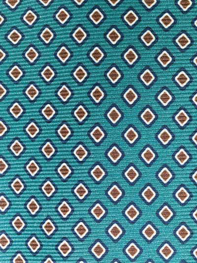 Shop Kiton Geometric Embroidered Tie - Blue