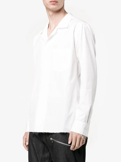 Shop Sulvam Open Collar Shirt - White