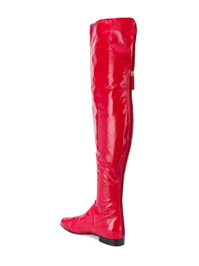 Shop Alberta Ferretti Over The Knee Boot - Red