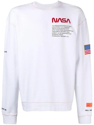 Shop Heron Preston X Nasa Jersey Sweatshirt In White