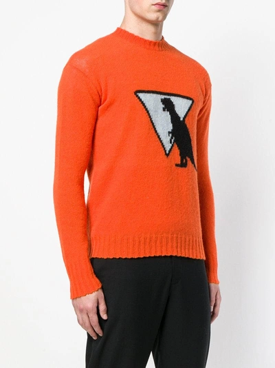 Shop Prada Wool Intarsia Sweater - Orange In Yellow & Orange