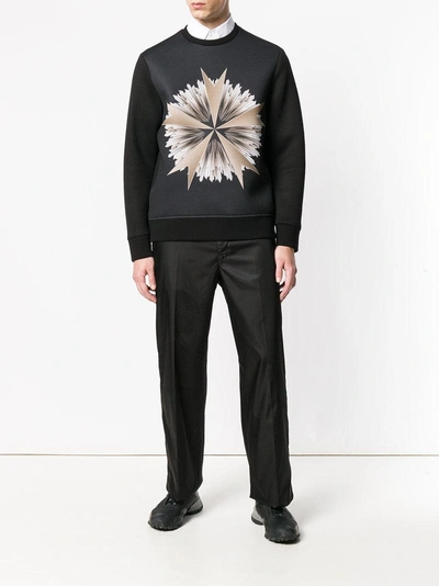 Shop Neil Barrett Geometric Print Sweatshirt - Black