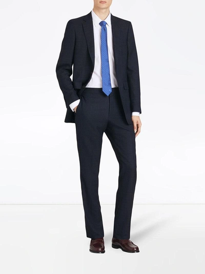 Shop Burberry Modern Fit Check Wool Three-piece Suit - Blue