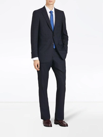 Shop Burberry Modern Fit Check Wool Three-piece Suit - Blue