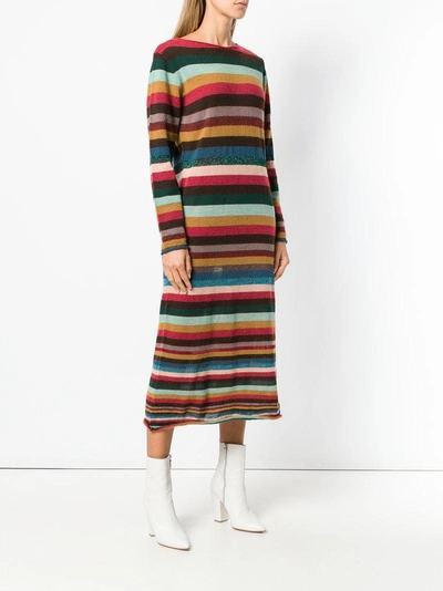Shop Phisique Du Role Striped Midi Sweater Dress - Red
