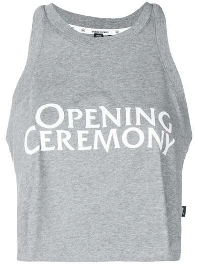 Shop Opening Ceremony Cropped Tank Top - Grey
