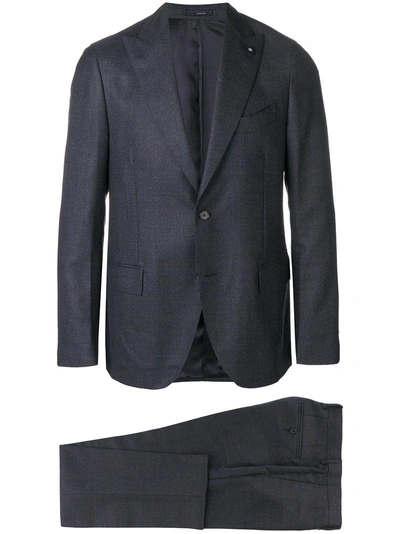 Shop Lardini Mixed Weave Formal Suit - Blue