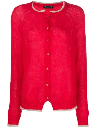 Shop Phisique Du Role Contrast Trim Cardigan - Red