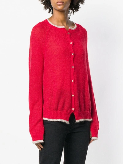 Shop Phisique Du Role Contrast Trim Cardigan - Red