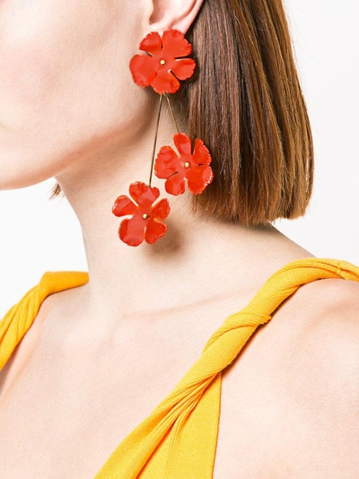 Shop Jennifer Behr Floral Design Long Earrings - Red