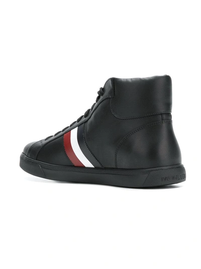 Shop Moncler Tri Stripe Sneakers - Black