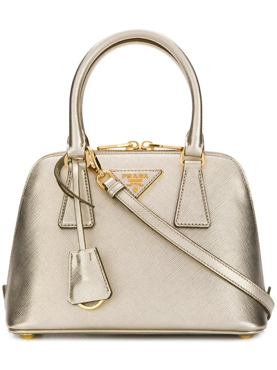 Shop Prada Promenade Tote Bag - Metallic