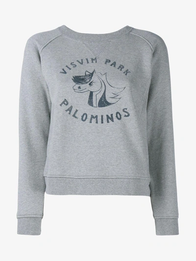 Shop Visvim College Print Sweatshirt In Grey