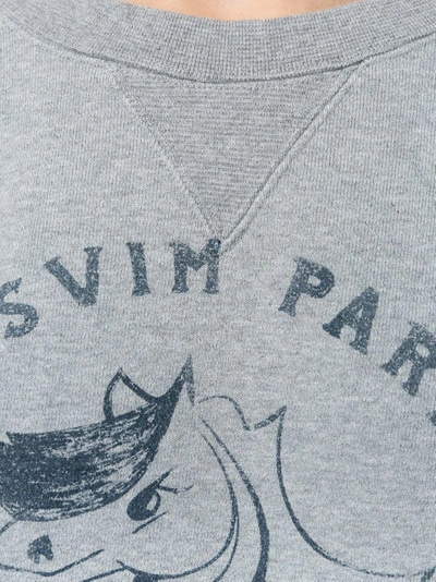 Shop Visvim College Print Sweatshirt In Grey