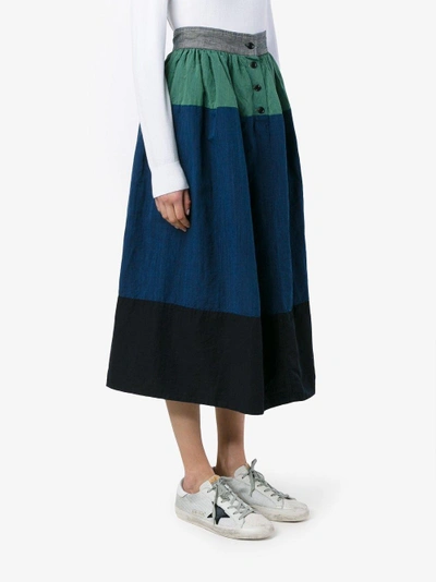 Shop Visvim A-line Panel Skirt In Multicolour