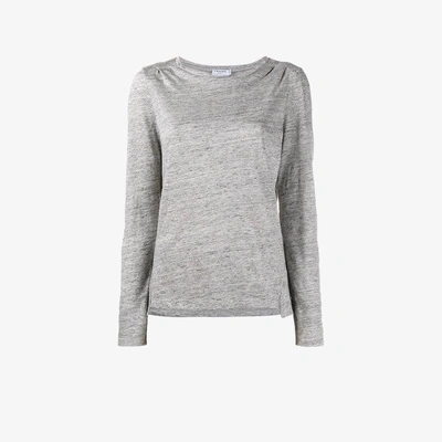 Shop Frame Denim Long Sleeved T-shirt In Grey