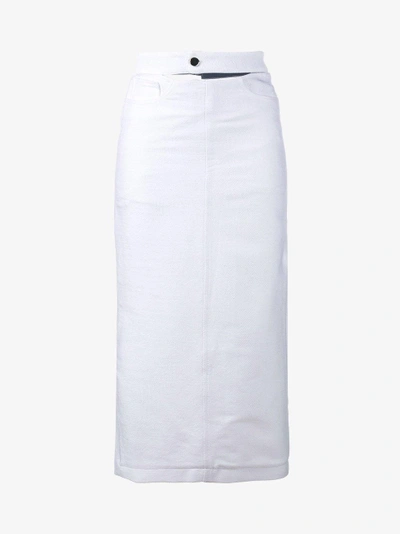 Shop Faustine Steinmetz Cut-out Straight Pencil Skirt In White