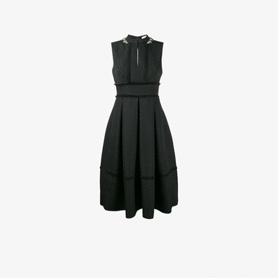 Shop Erdem Crystal Embellished Dress In Black