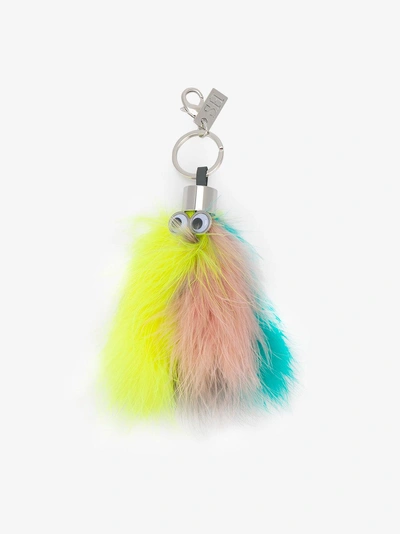 Shop Sophie Hulme 'willow' Feather Keyring In Multicolour