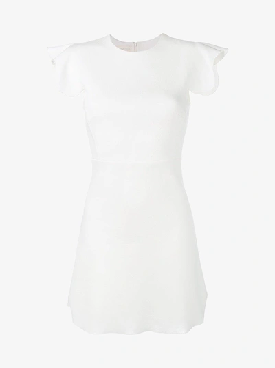 Shop Giambattista Valli Scalloped Sleeve Dress In White