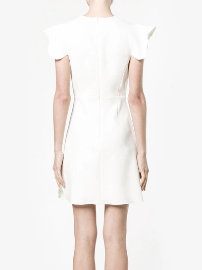 Shop Giambattista Valli Scalloped Sleeve Dress In White