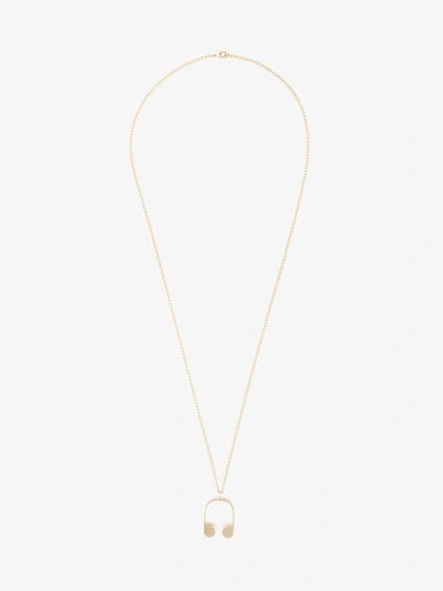 Shop Jw Anderson U-shaped Pendant Necklace In Metallic