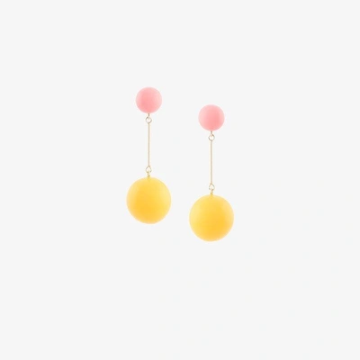 Shop Jw Anderson Sphere Drop Earrings In Yellow&orange