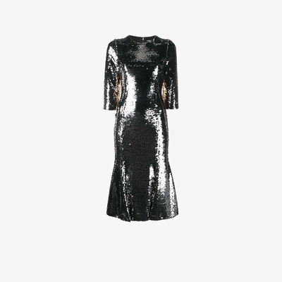 Shop Dolce & Gabbana Sequin Embellished Dress In Metallic