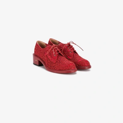 Shop Laurence Dacade 'jeanne' Floral Lace Brogues In Red