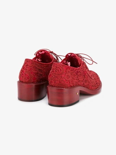 Shop Laurence Dacade 'jeanne' Floral Lace Brogues In Red