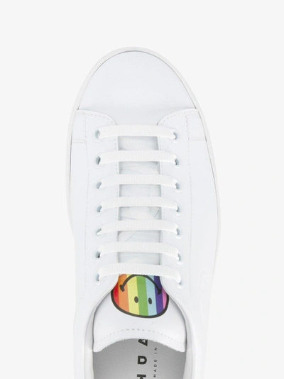 Shop Joshua Sanders 'rainbow Smile' Sneakers In White