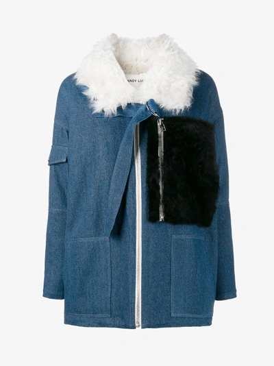 Shop Sandy Liang Citroen Jacket In Blue