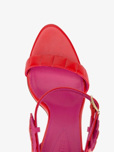 Shop Oscar Tiye Malikah Leather Sandals In Red