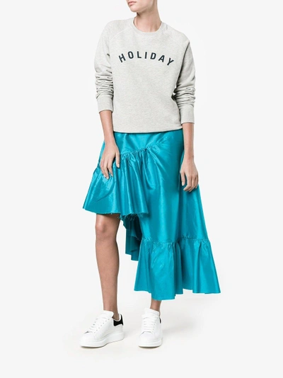 Shop Marques' Almeida Marques'almeida Tiered Asymmetric Skirt In Blue