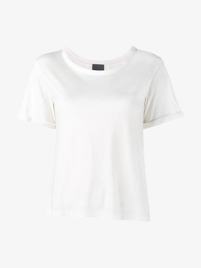 Shop Lot78 Cashmere Side Split T-shirt In White