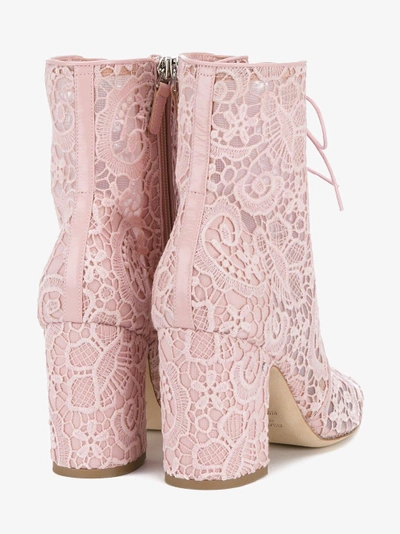 Shop Laurence Dacade Milly Lace Boots In Pink&purple