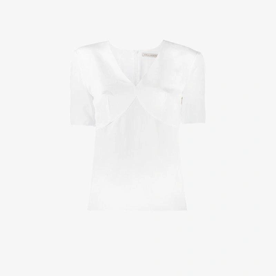 Shop Emilia Wickstead Seidenbluse Mit Kurzen Ärmeln In White