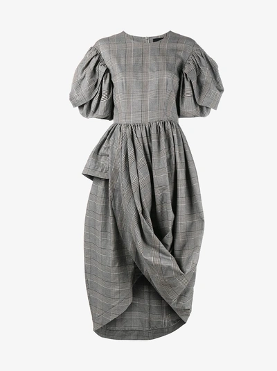 Shop Simone Rocha Prince Of Wales Checked Dress In Grey