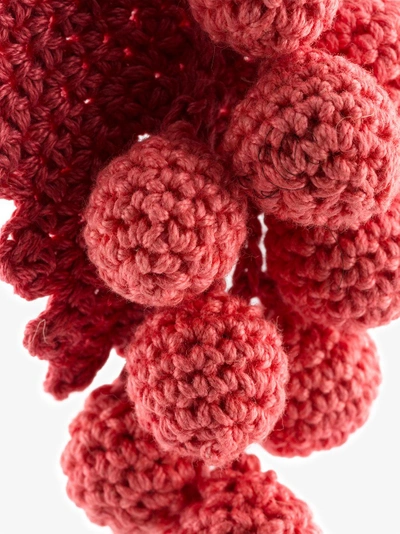 Shop Rosie Assoulin Crochet Grapes Earring In Pink/purple