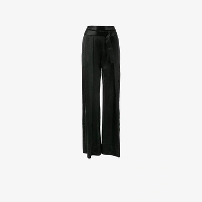 Shop Ann Demeulemeester Flared Trousers In Black